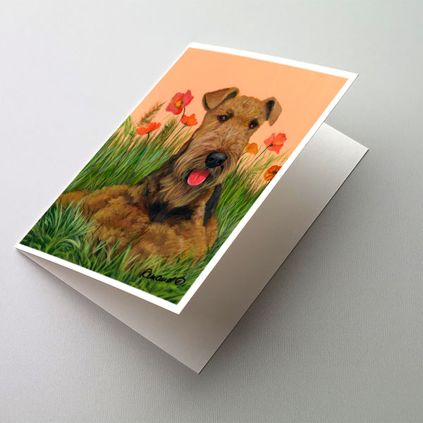 Buy this Airedale Terrier Poppies Greeting Cards and Envelopes Pack of 8