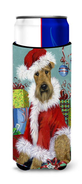 Buy this Airedale Santa Christmas Ultra Hugger for slim cans PPP3004MUK