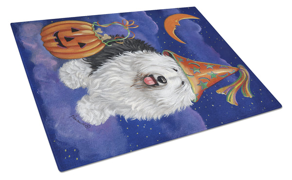 Buy this Old English Sheepdog Halloween Glass Cutting Board Large PPP3118LCB