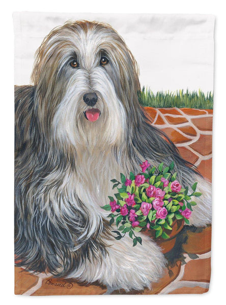 Buy this Bearded Collie Pot of Roses Flag Canvas House Size PPP3141CHF