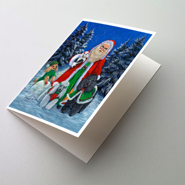 Buy this Poodle Christmas Santa Greeting Cards and Envelopes Pack of 8
