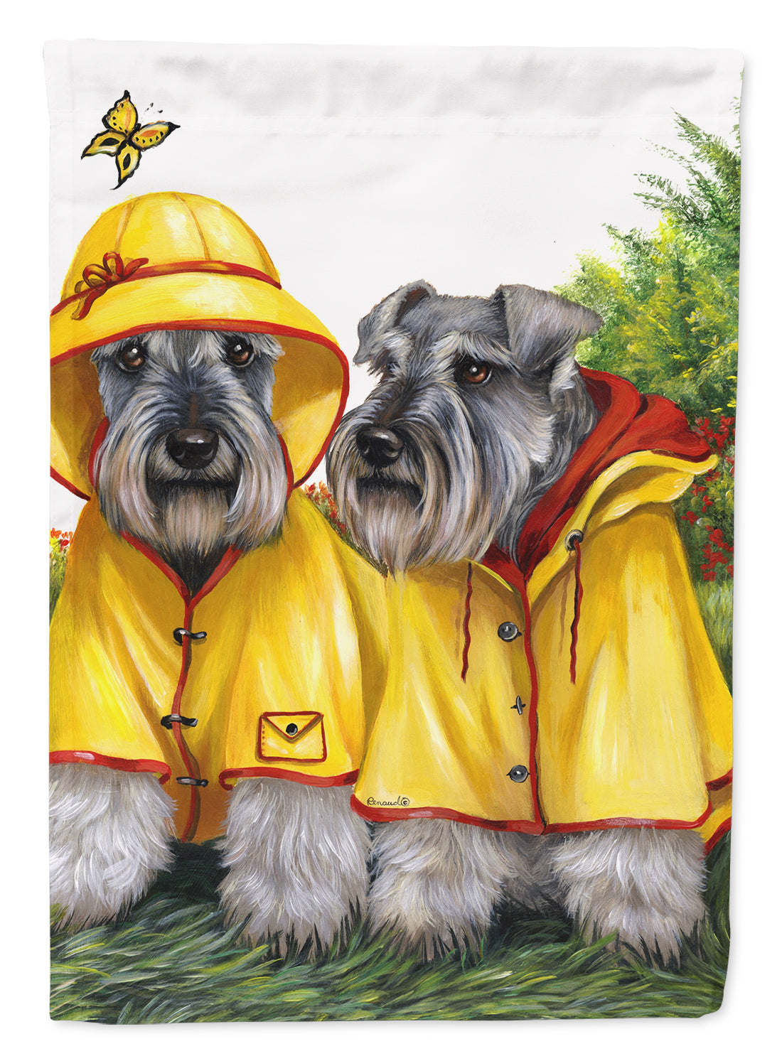 Schnauzer Rain Gear Flag Garden Size PPP3164GF Precious Pet
