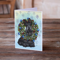 Scottie Christmas Snowflake Greeting Cards and Envelopes Pack of 8