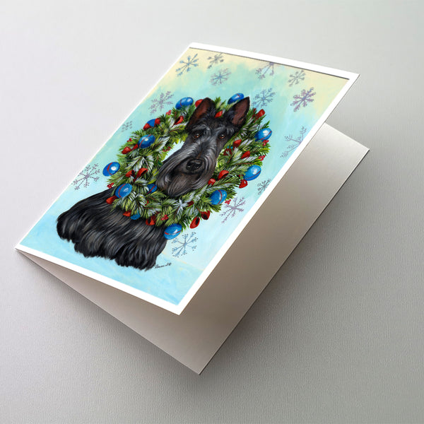Buy this Scottie Christmas Snowflake Greeting Cards and Envelopes Pack of 8