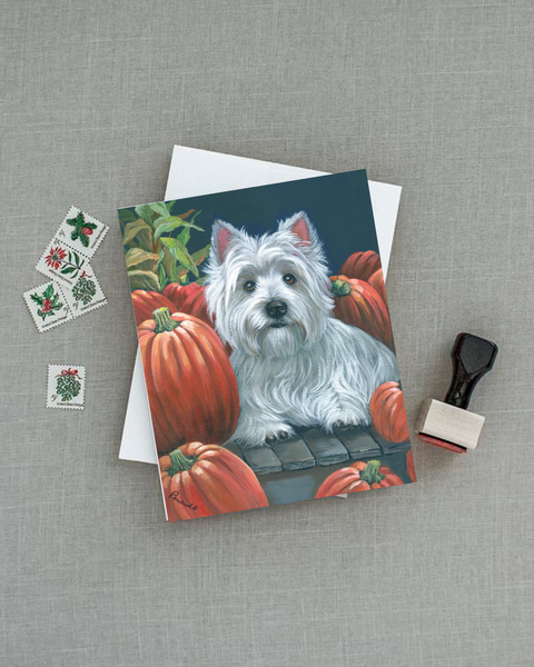 Westie Pumpkins Greeting Cards and Envelopes Pack of 8