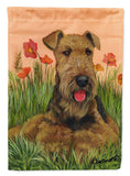 Buy this Airedale Terrier Poppies Flag Canvas House Size PPP3003CHF