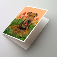 Buy this Airedale Terrier Poppies Greeting Cards and Envelopes Pack of 8
