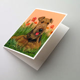 Buy this Airedale Terrier Poppies Greeting Cards and Envelopes Pack of 8