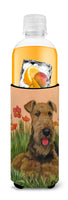 Airedale Terrier Poppies Ultra Hugger for slim cans PPP3003MUK - Precious Pet Paintings