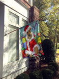 Airedale Santa Christmas Flag Canvas House Size PPP3004CHF - Precious Pet Paintings