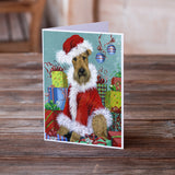 Airedale Santa Christmas Greeting Cards and Envelopes Pack of 8