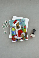 Airedale Santa Christmas Greeting Cards and Envelopes Pack of 8