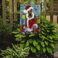 Airedale Santa Christmas Flag Garden Size PPP3004GF - Precious Pet Paintings