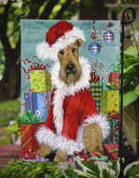 Airedale Santa Christmas Flag Garden Size PPP3004GF - Precious Pet Paintings