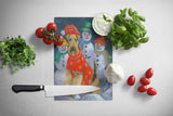 Airedale Snowpeople Christmas Glass Cutting Board Large PPP3005LCB - Precious Pet Paintings