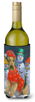 Buy this Airedale Snowpeople Christmas Wine Bottle Hugger PPP3005LITERK