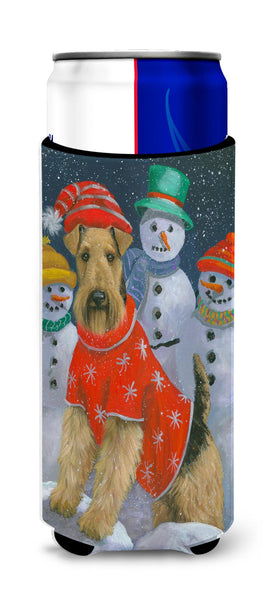 Buy this Airedale Snowpeople Christmas Ultra Hugger for slim cans PPP3005MUK