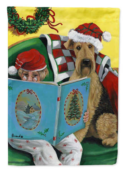 Buy this Airedale Storybook Tails Christmas Flag Canvas House Size PPP3006CHF