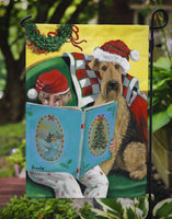 Airedale Storybook Tails Christmas Flag Garden Size PPP3006GF - Precious Pet Paintings