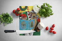Airedale Storybook Tails Christmas Glass Cutting Board Large PPP3006LCB - Precious Pet Paintings