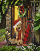 Airedale Welcome Home Christmas Flag Garden Size PPP3007GF - Precious Pet Paintings