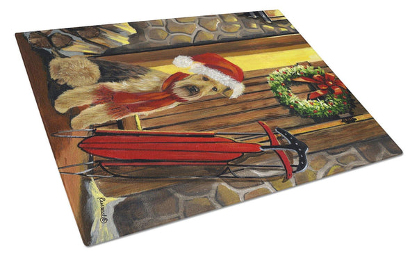 Buy this Airedale Welcome Home Christmas Glass Cutting Board Large PPP3007LCB