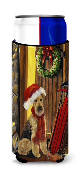Buy this Airedale Welcome Home Christmas Ultra Hugger for slim cans PPP3007MUK