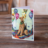 Airedale High Flyer Greeting Cards and Envelopes Pack of 8