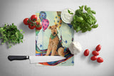 Airedale High Flyer Glass Cutting Board Large PPP3008LCB - Precious Pet Paintings