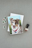 Australian Shepherd Scarlet Greeting Cards and Envelopes Pack of 8