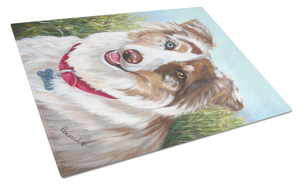 Buy this Australian Shepherd Scarlet Glass Cutting Board Large PPP3009LCB