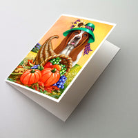 Buy this Basset Hound Autumn Greeting Cards and Envelopes Pack of 8
