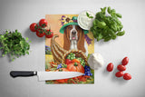 Basset Hound Autumn Glass Cutting Board Large PPP3010LCB - Precious Pet Paintings