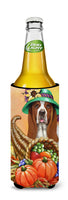 Basset Hound Autumn Ultra Hugger for slim cans PPP3010MUK - Precious Pet Paintings