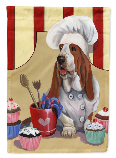 Buy this Basset Hound Cupcake Hound Flag Canvas House Size PPP3011CHF