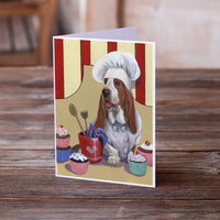 Basset Hound Cupcake Hound Greeting Cards and Envelopes Pack of 8