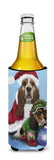 Basset Hound Santa Christmas Ultra Hugger for slim cans PPP3012MUK - Precious Pet Paintings