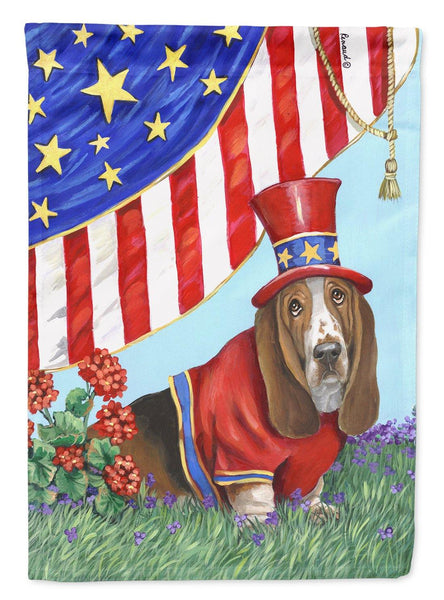 Buy this Basset Hound USA Flag Canvas House Size PPP3014CHF