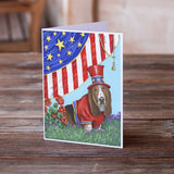 Basset Hound USA Greeting Cards and Envelopes Pack of 8
