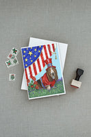 Basset Hound USA Greeting Cards and Envelopes Pack of 8