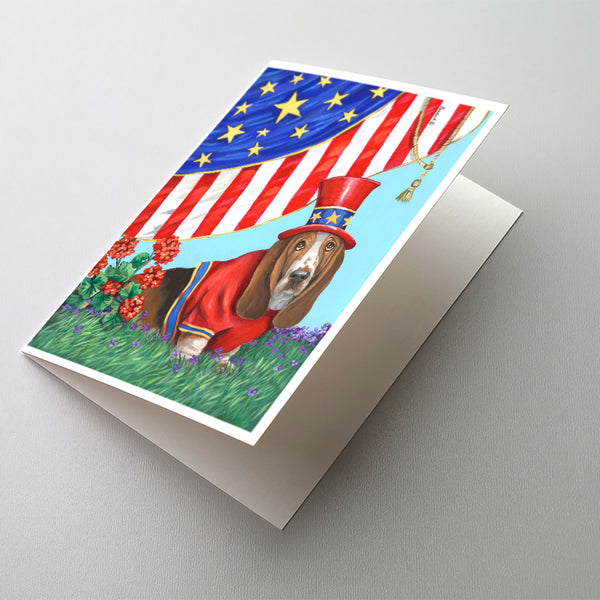 Buy this Basset Hound USA Greeting Cards and Envelopes Pack of 8