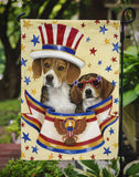 Beagle USA Flag Garden Size PPP3017GF - Precious Pet Paintings