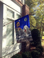 Bearded Collie Moon shine Flag Canvas House Size PPP3018CHF - Precious Pet Paintings