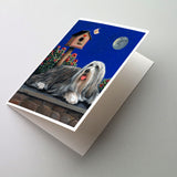 Buy this Bearded Collie Moon shine Greeting Cards and Envelopes Pack of 8
