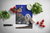 Bearded Collie Moon shine Glass Cutting Board Large PPP3018LCB - Precious Pet Paintings