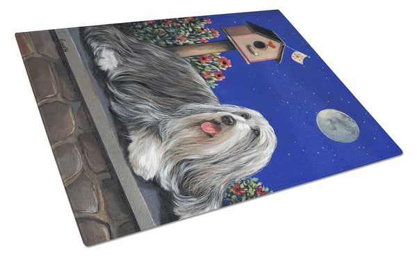 Buy this Bearded Collie Moon shine Glass Cutting Board Large PPP3018LCB