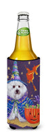 Bichon Frise Boo Halloween Ultra Hugger for slim cans PPP3020MUK - Precious Pet Paintings