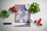 Bichon Frise Girls do it Better Glass Cutting Board Large PPP3021LCB - Precious Pet Paintings