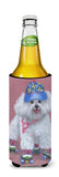 Bichon Frise Girls do it Better Ultra Hugger for slim cans PPP3021MUK - Precious Pet Paintings