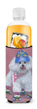 Bichon Frise Girls do it Better Ultra Hugger for slim cans PPP3021MUK - Precious Pet Paintings